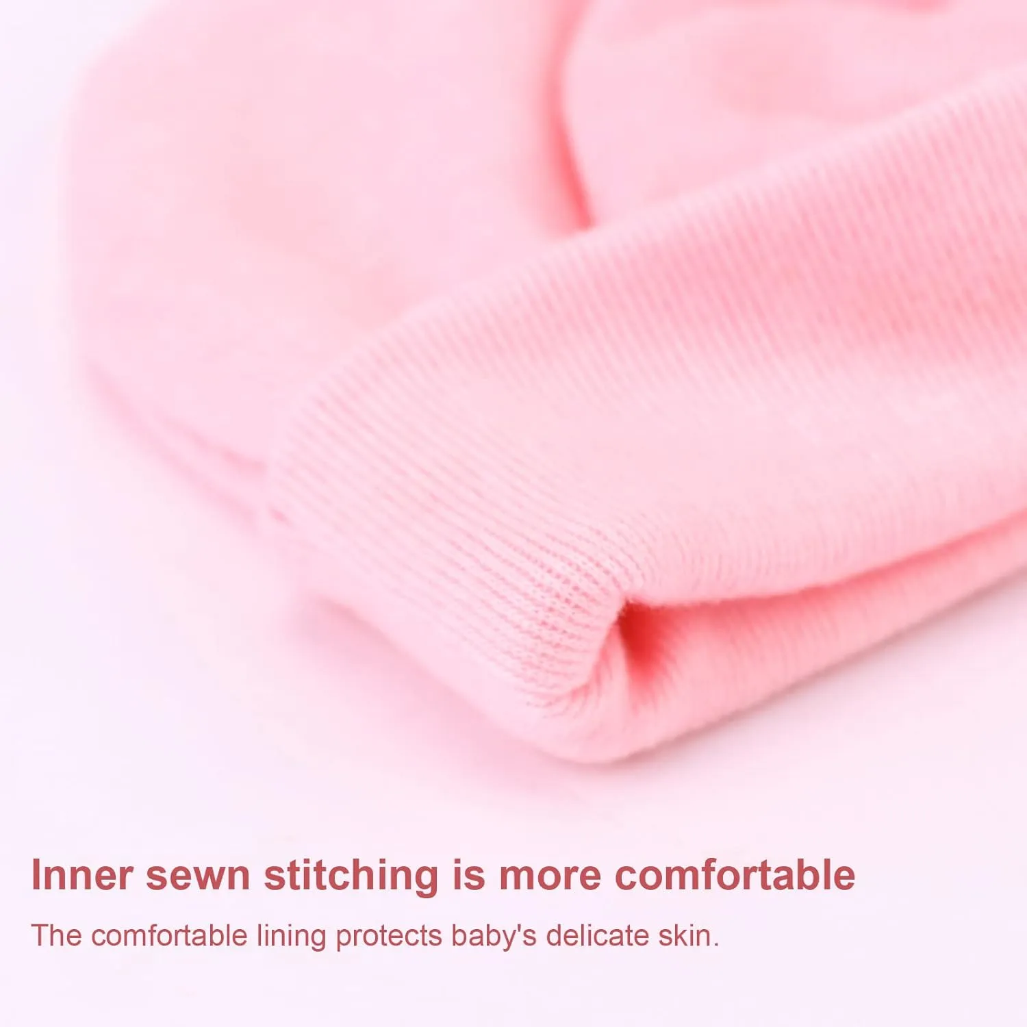 DRESHOW BQUBO Newborn Baby Girls Hats Hospital Hat Baby Cotton Beanie Infant Big Bow Hats for 0-24 Months