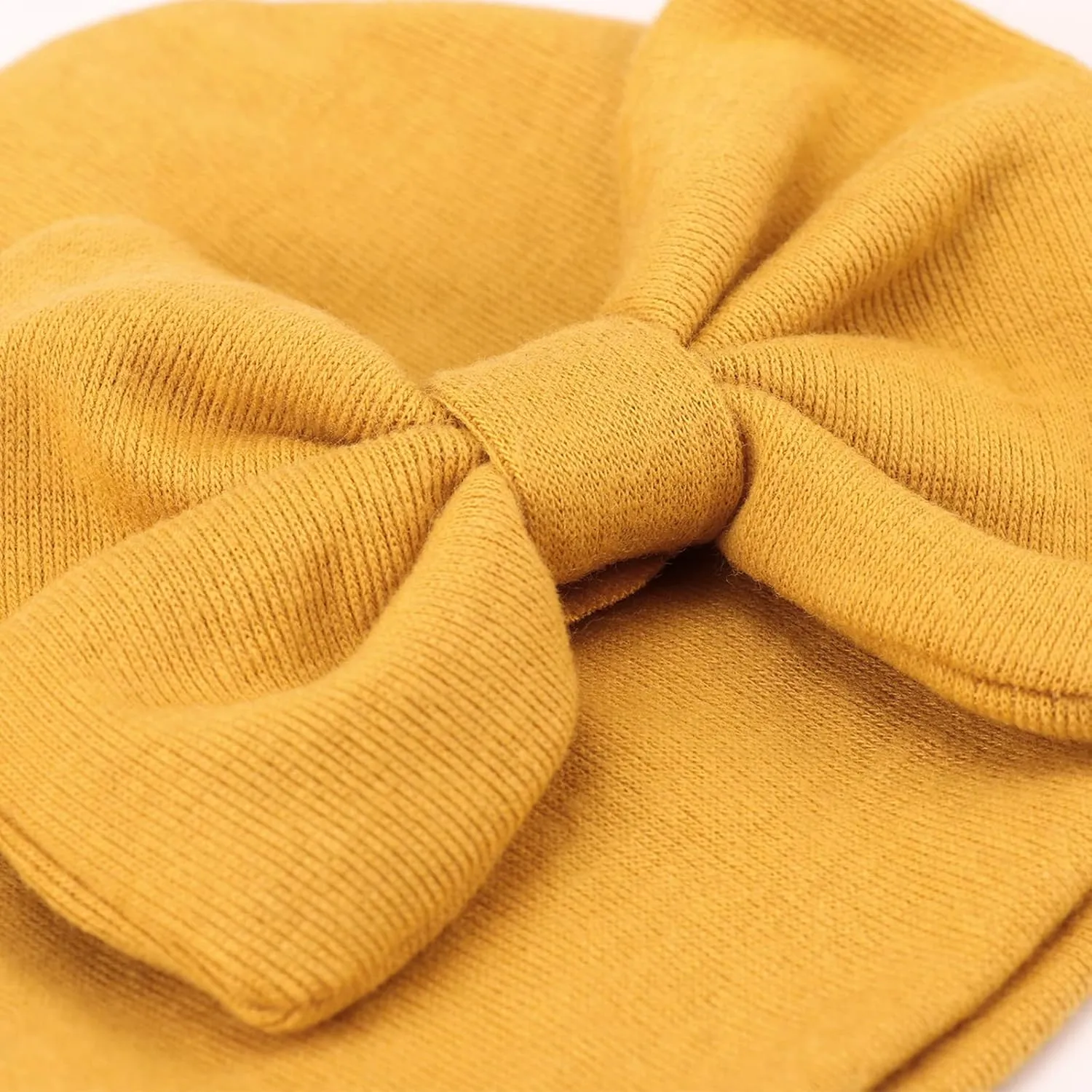 DRESHOW BQUBO Newborn Baby Girls Hats Hospital Hat Baby Cotton Beanie Infant Big Bow Hats for 0-24 Months
