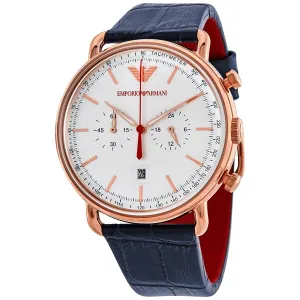 Emporio Armani Aviator Chronograph Quartz Silver Dial Men's Watch AR11123