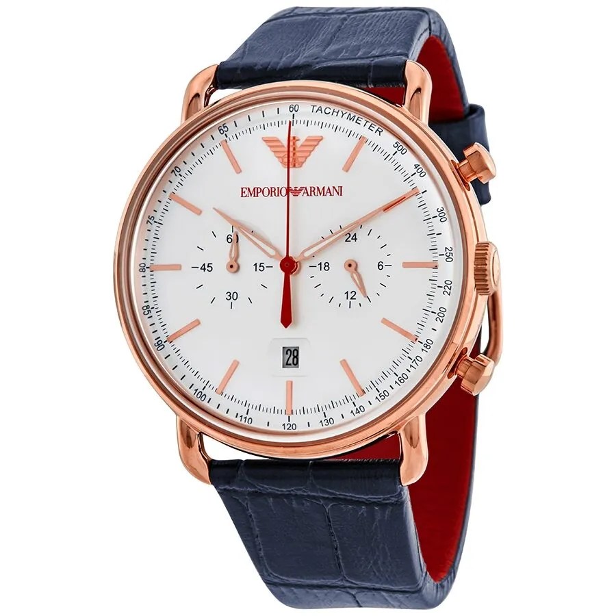 Emporio Armani Aviator Chronograph Quartz Silver Dial Men's Watch AR11123
