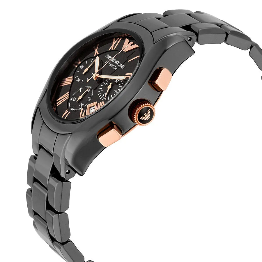 Emporio Armani Ceramica Chronograph Black Dial Men's Watch AR1410