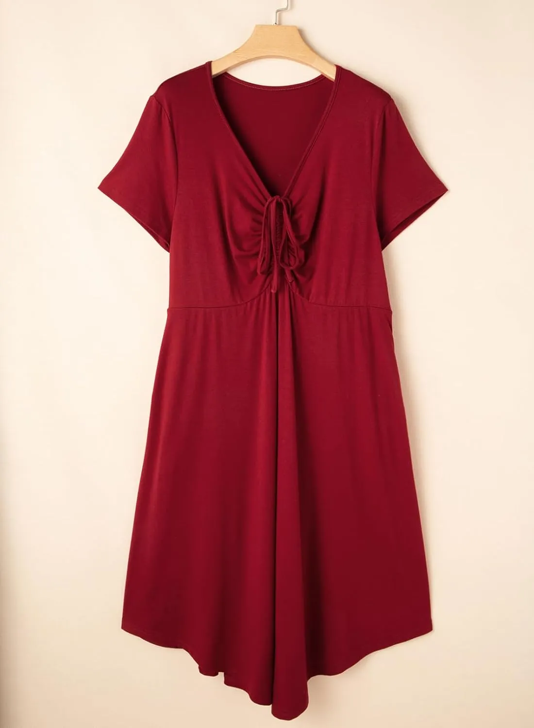 Eytino Women Plus Size Summer Dress Short Sleeve Sweetheart Neck Casual Mini Dresses