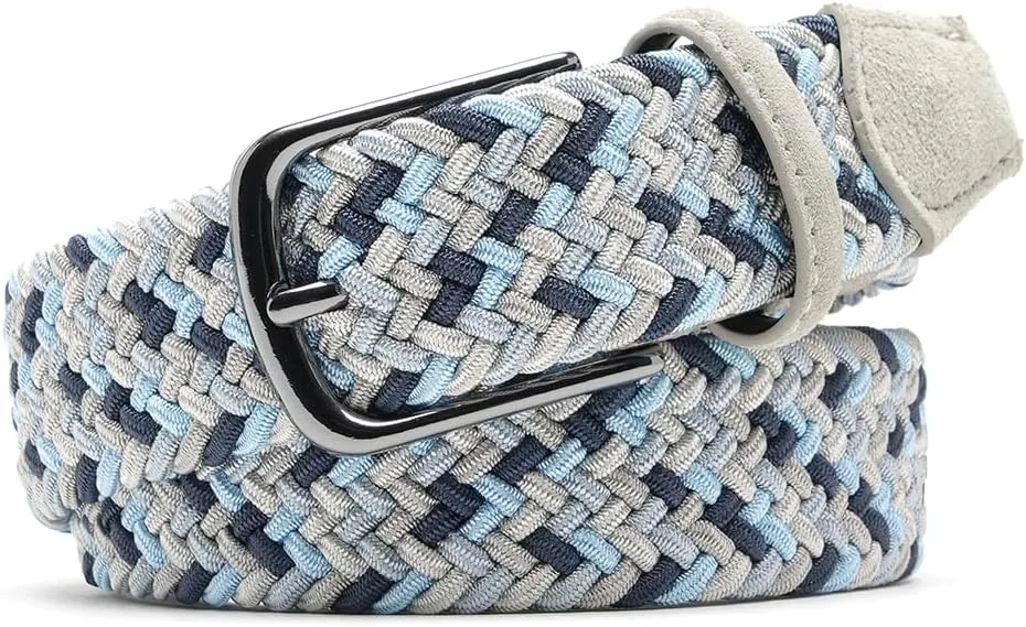Fabio Valenti Men's Stretch Belt,Woven Braided Web Belt 1 3/8 for Golf Casual Pants Shirts Jeans