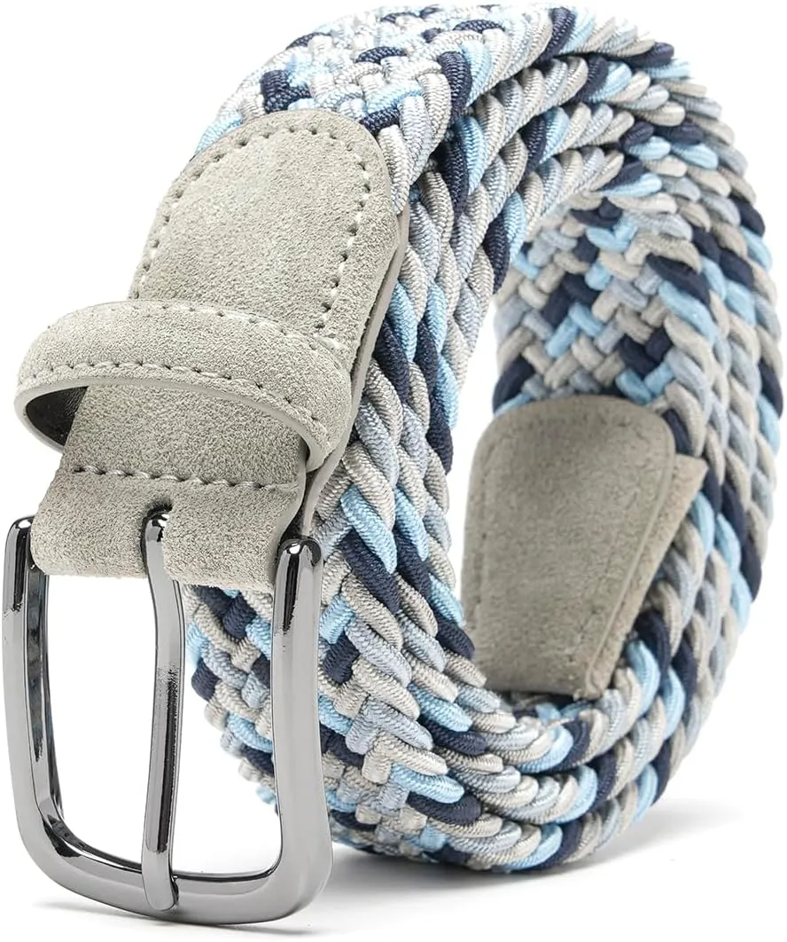 Fabio Valenti Men's Stretch Belt,Woven Braided Web Belt 1 3/8 for Golf Casual Pants Shirts Jeans