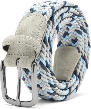 Fabio Valenti Men's Stretch Belt,Woven Braided Web Belt 1 3/8 for Golf Casual Pants Shirts Jeans