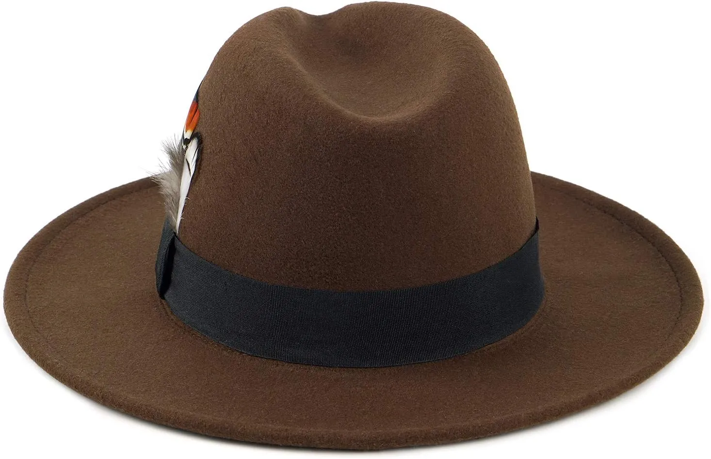 FADACHY Classic Fedora Hats for Men & Women Wide Brim Felt Hat Panama Dress Fedora Hat