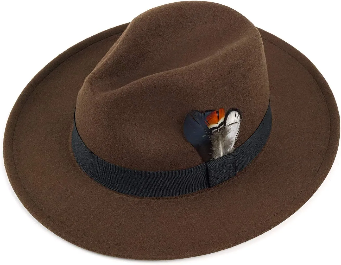 FADACHY Classic Fedora Hats for Men & Women Wide Brim Felt Hat Panama Dress Fedora Hat