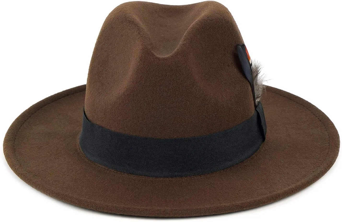 FADACHY Classic Fedora Hats for Men & Women Wide Brim Felt Hat Panama Dress Fedora Hat