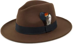 FADACHY Classic Fedora Hats for Men & Women Wide Brim Felt Hat Panama Dress Fedora Hat