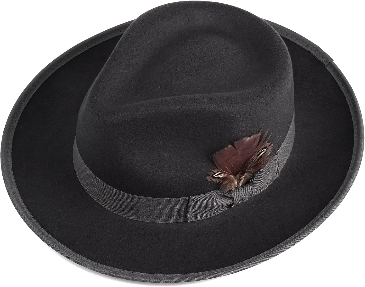 FADACHY Fedora Hats for Men & Women Wide Brim Felt Hat Dress Panama Trilby Hats