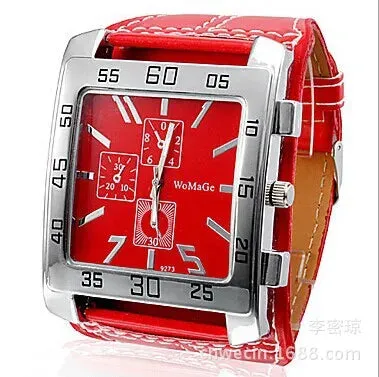 Fashion Square Watch Women White Wide Strap Quartz Wristwatch