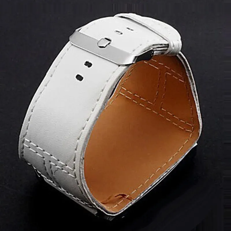 Fashion Square Watch Women White Wide Strap Quartz Wristwatch