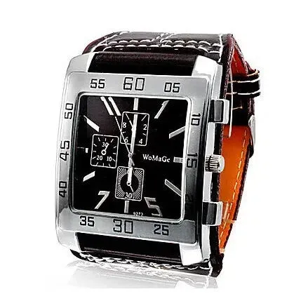 Fashion Square Watch Women White Wide Strap Quartz Wristwatch
