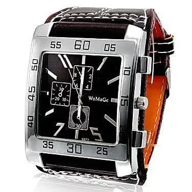 Fashion Square Watch Women White Wide Strap Quartz Wristwatch