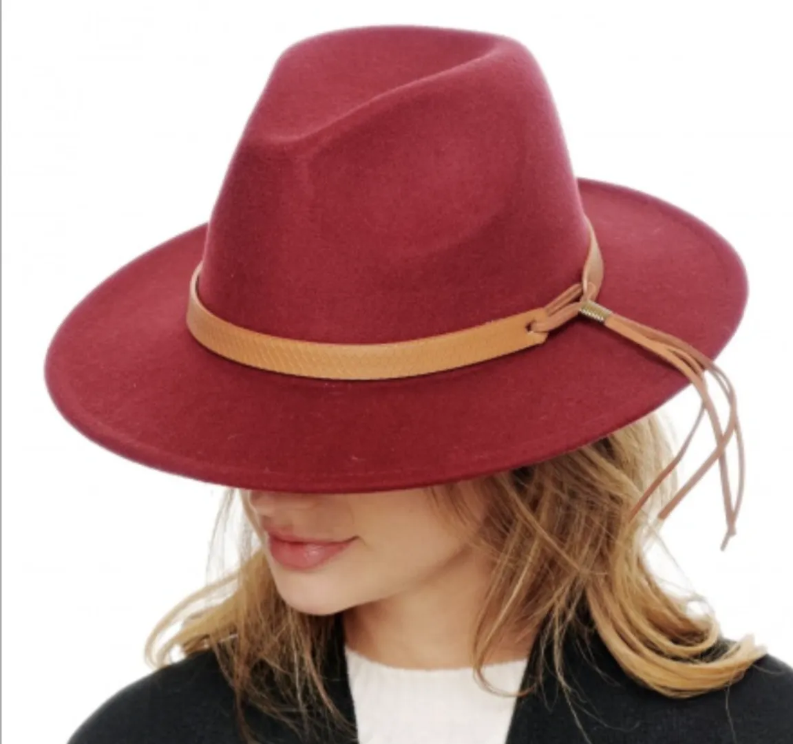Felt Fedora : Burgundy
