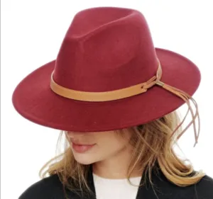 Felt Fedora : Burgundy