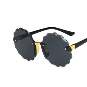 Flower Round  Dual Black Shade Sun Glasses 9209