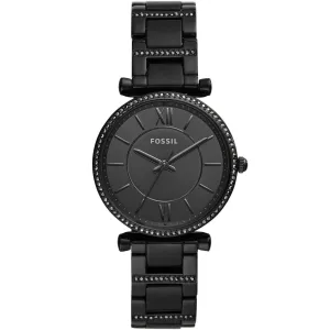 Fossil ES4488 Ladies Watch – Carlie Three-Hand Black Stainless Steel