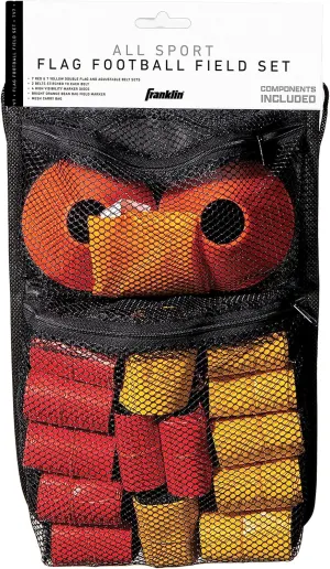 Franklin Sports Flag Football Set - 14 Player Flag Football Belts for Adult   Youth - Equipment Cones   Field Marker Included - 7 v 7 Set