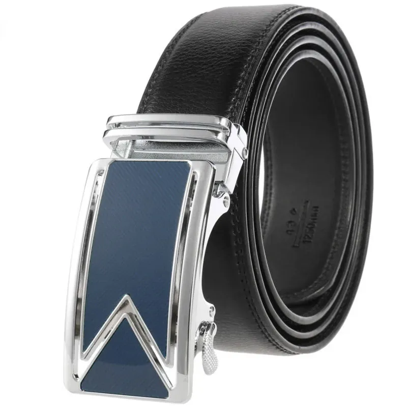 Genuine Leather Men's Belts Fashion Alloy Automatic Buckle Belt Business Casual High Quality Waistband Luxury Brand Male Belt