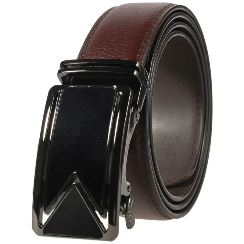 Genuine Leather Men's Belts Fashion Alloy Automatic Buckle Belt Business Casual High Quality Waistband Luxury Brand Male Belt