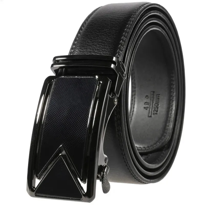 Genuine Leather Men's Belts Fashion Alloy Automatic Buckle Belt Business Casual High Quality Waistband Luxury Brand Male Belt