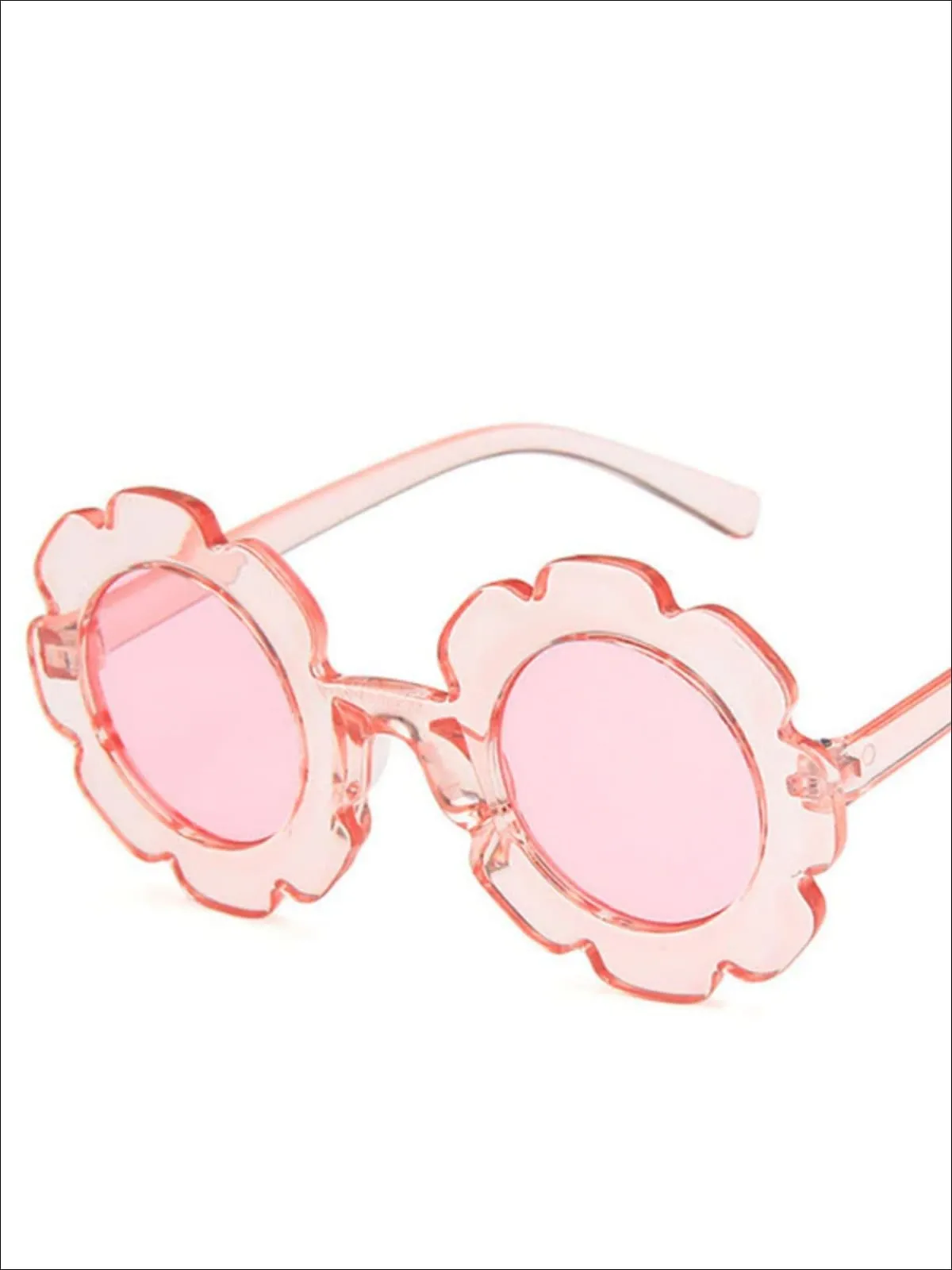 Girls UV Protected Round Flower Sunglasses