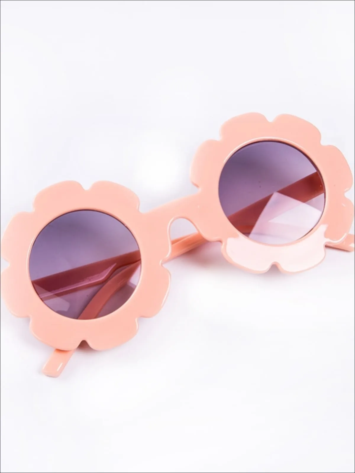 Girls UV Protected Round Flower Sunglasses