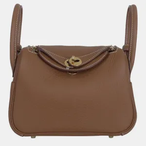Gold Clemence Leather Mini Lindy Bag