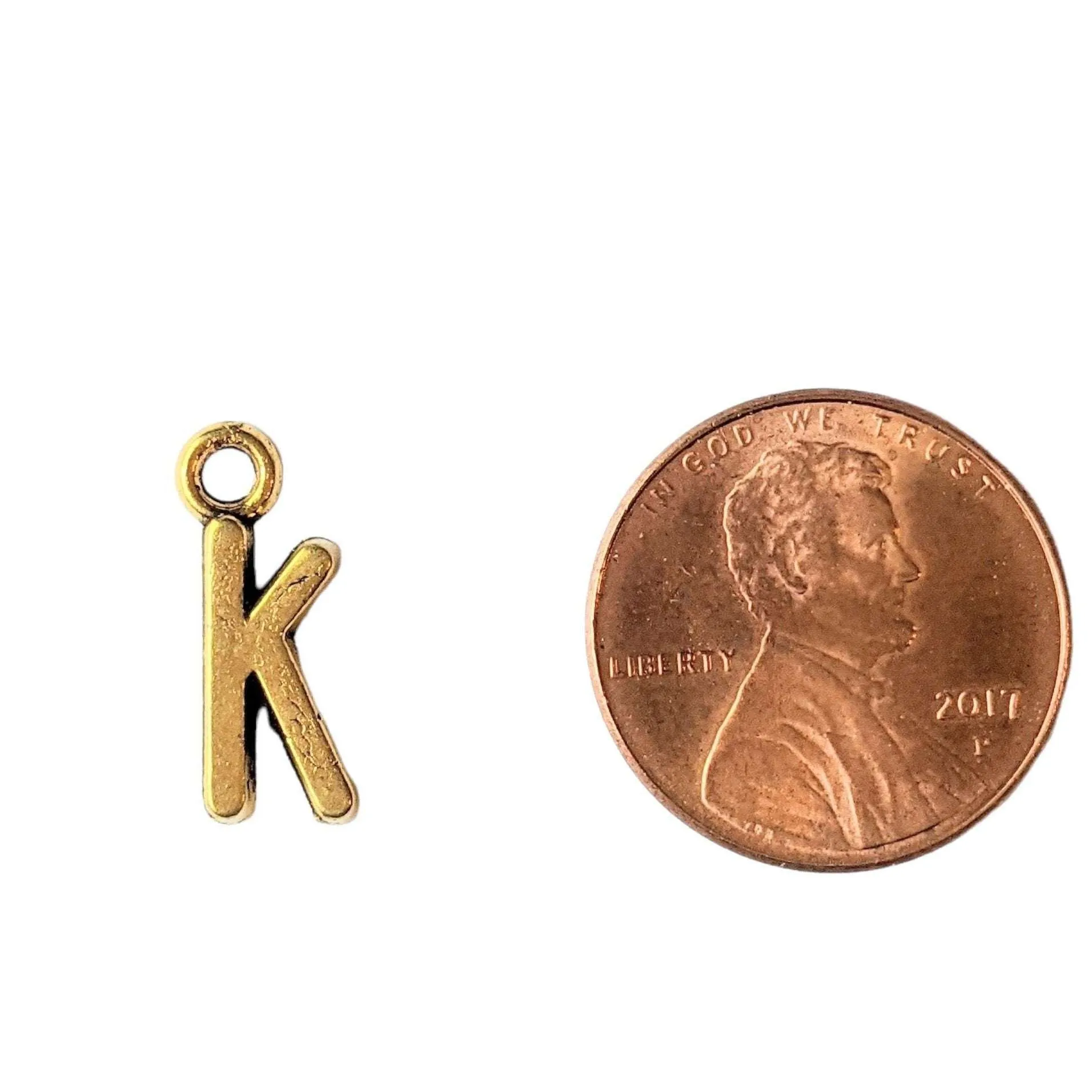 Gold Initial Charm - Letter K