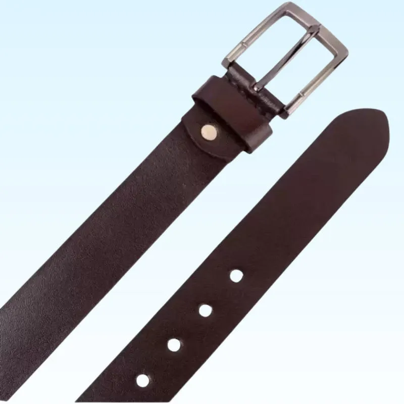 GOUS Men Casual Brown Genuine Leather Belt