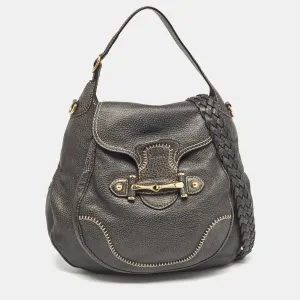 Grey Leather Large Pelham Hobo