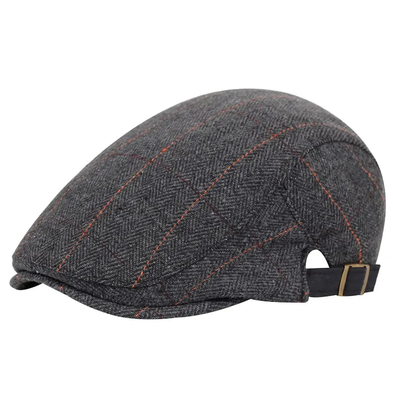 Groninger Plaid Wool Flat Cap