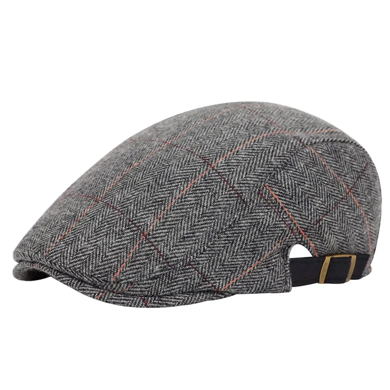 Groninger Plaid Wool Flat Cap
