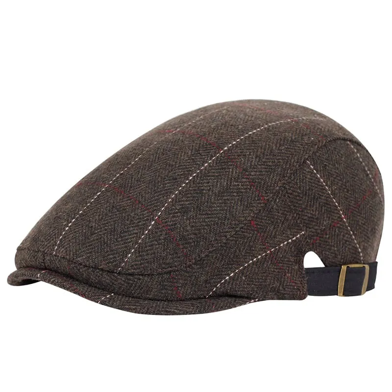 Groninger Plaid Wool Flat Cap