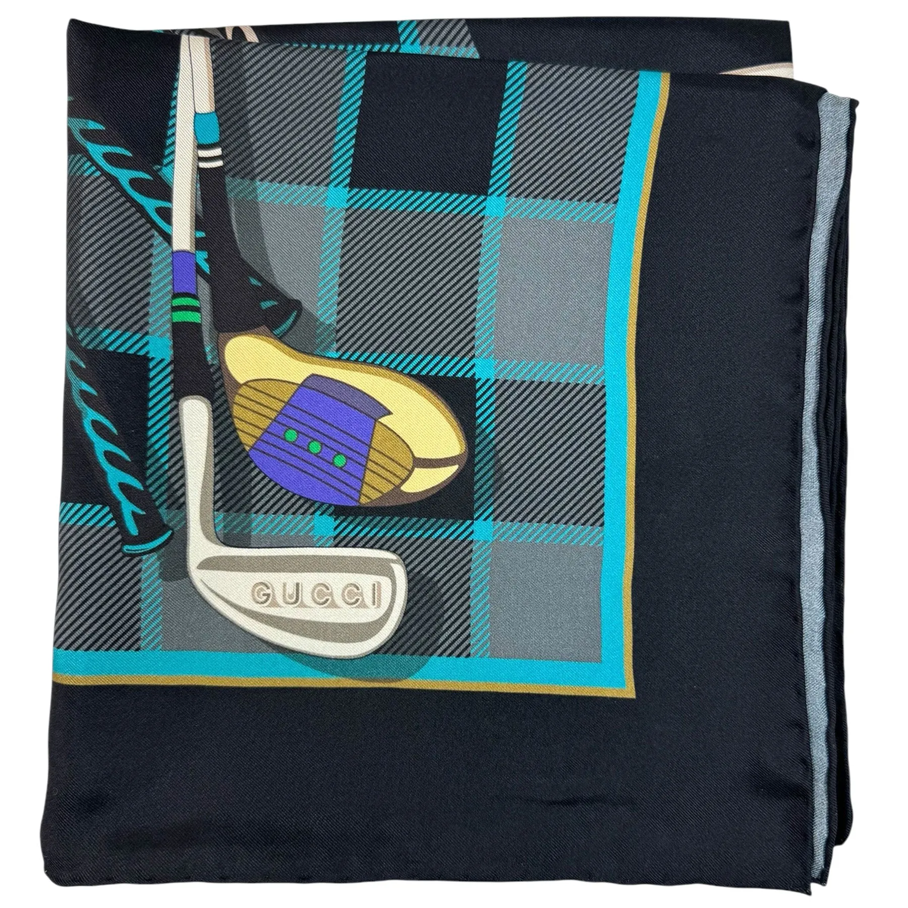 Gucci Scarf Gold Design  - Twill Silk Square Foulard Women Collection SALE