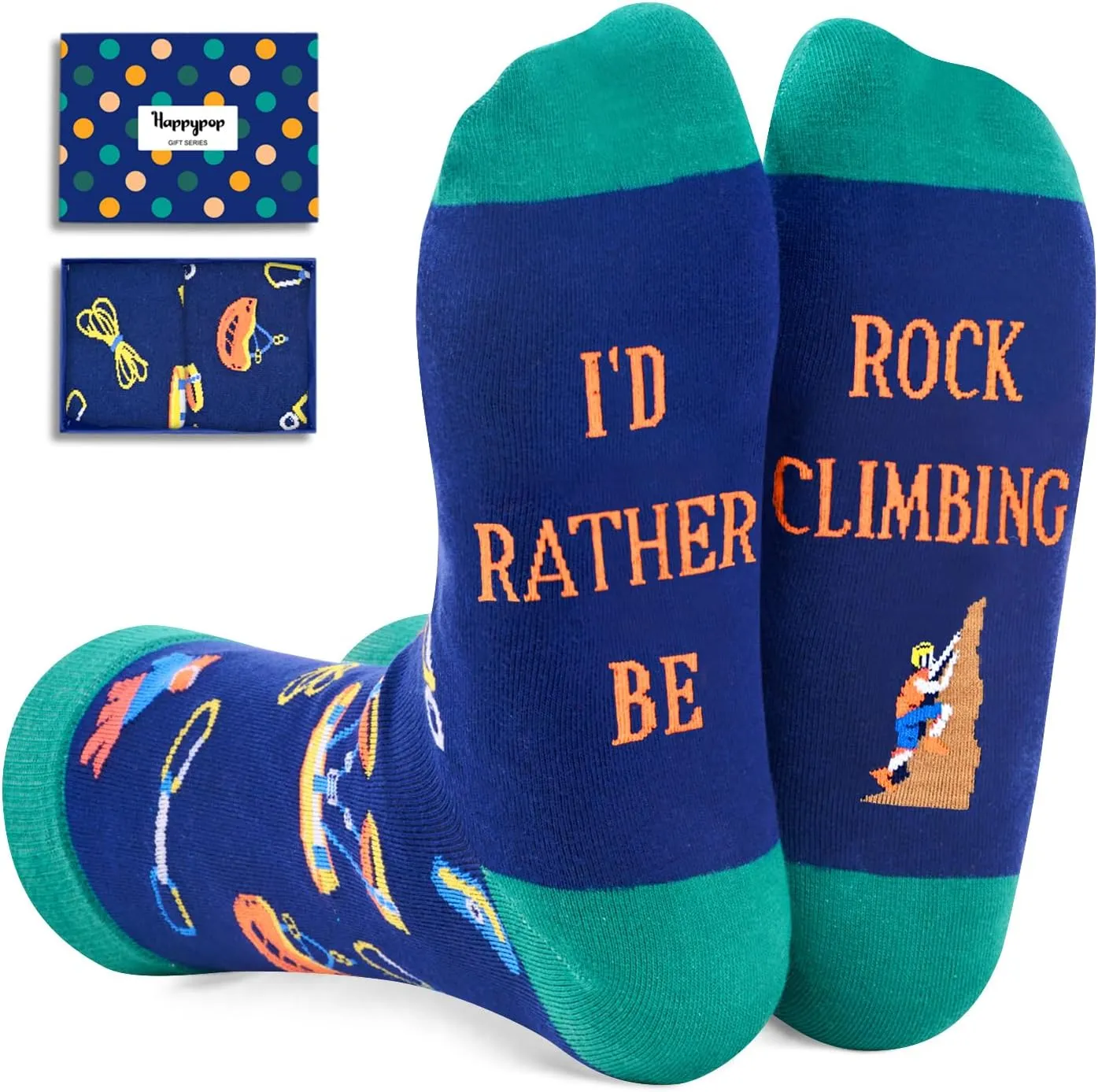 HAPPYPOP Sports Gifts For Men Women - Rock Climbing Running Gifts, Climbing Running Hunting Socks
