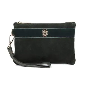 Hicks & Brown Chelsworth Suede Clutch Bag - Olive