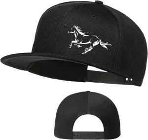 Horror Skull Hat Snapback Hat for Men Women Black Adjustable Classic Adult Baseball Cap Flat Bill Hip Hop Cap
