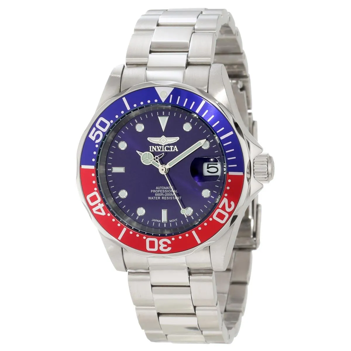 Invicta Men's Automatic Stainless Steel Watch - Pro Diver Blue Dial Date | 5053