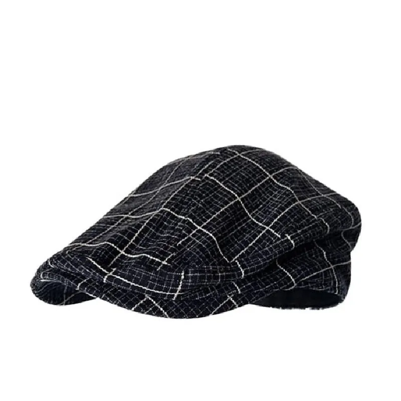 J&J Vintage Plaid Flat Cap