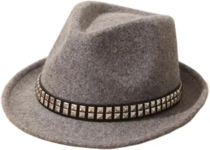 Jazz Hats Retro Rivets Bowler Hat Jazz Cap Stage Cap for Women and Men