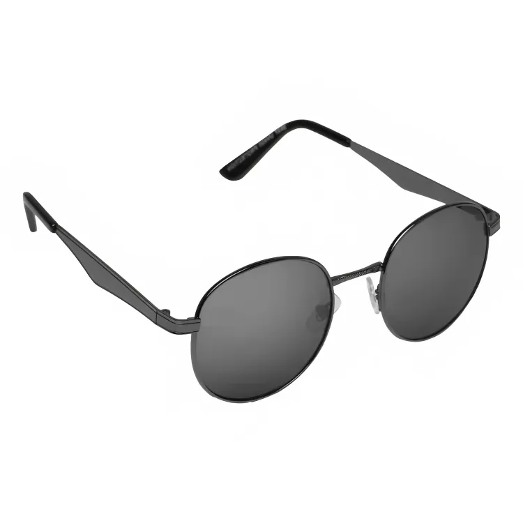 Jubleelens - Stylish Black Round UV400 Unisex Sunglass 2308