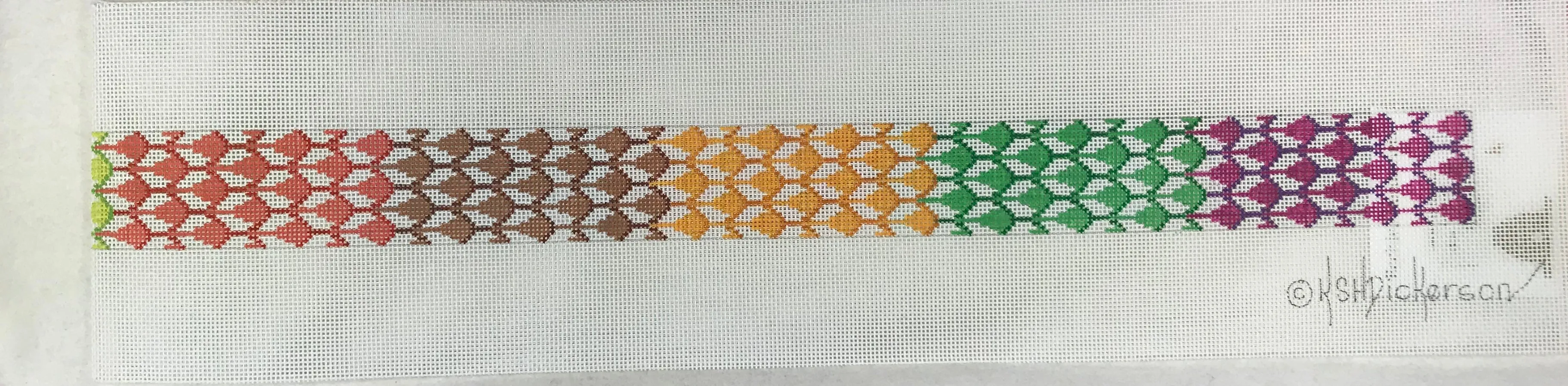 Kate Dickerson Needlepoint  BL-84 Fishnet Patchwork Belt