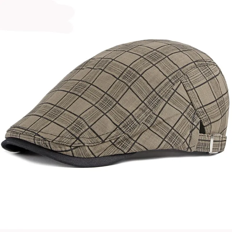 Kendrick Plaid Cotton Flat Cap