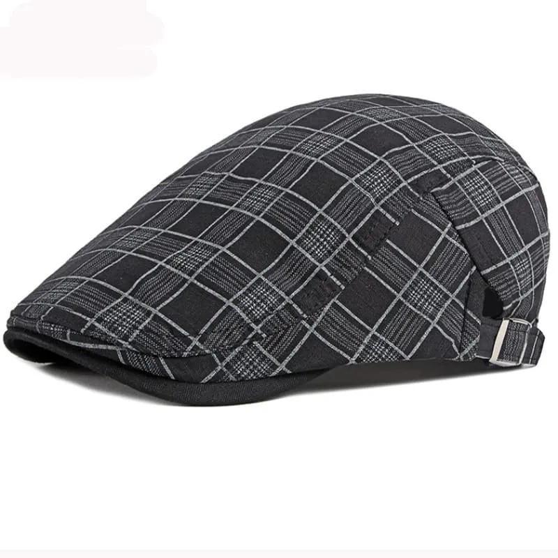 Kendrick Plaid Cotton Flat Cap