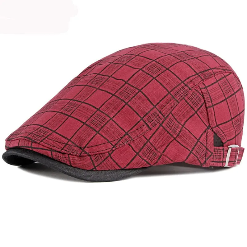 Kendrick Plaid Cotton Flat Cap
