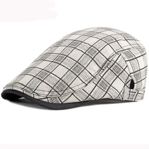 Kendrick Plaid Cotton Flat Cap