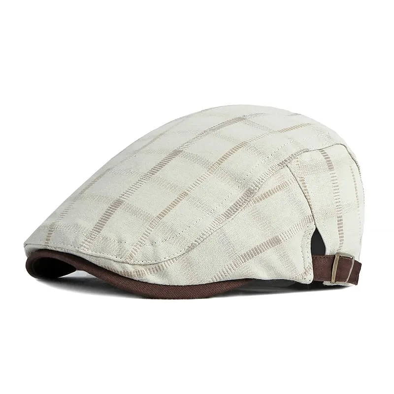 Kerouac Plaid Cotton Flat Cap