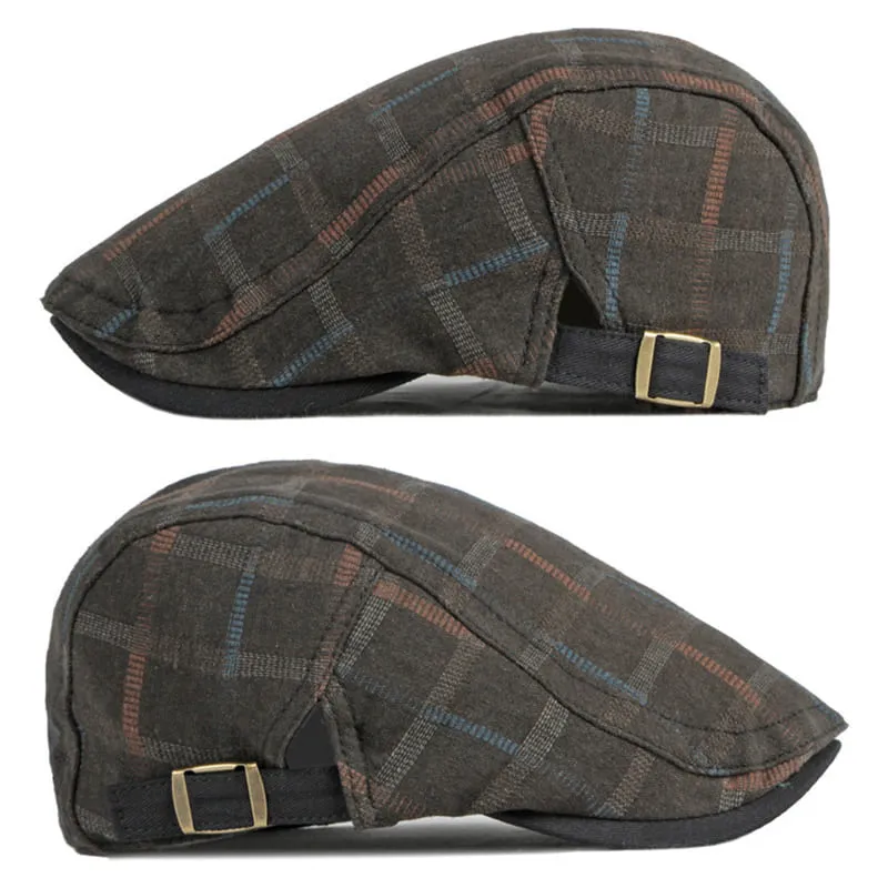 Kerouac Plaid Cotton Flat Cap